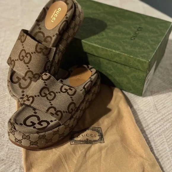 BNWB Canvas Women's platform slide sandal - Picture 6 of 11